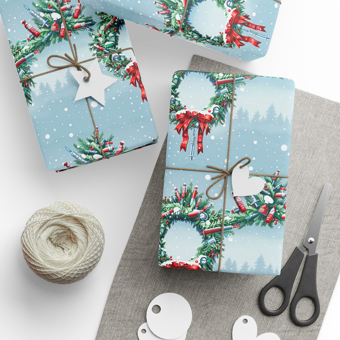 Hospital Wreath Wrapping Paper