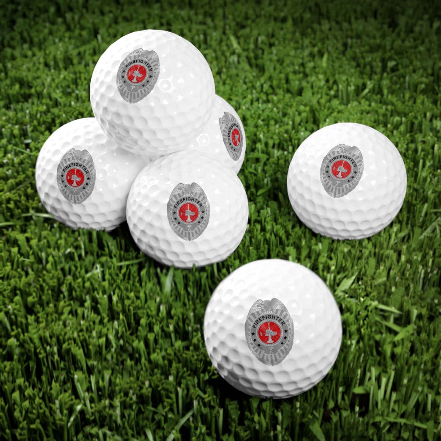 Firefighter Badge Golf Balls - 6 Pack