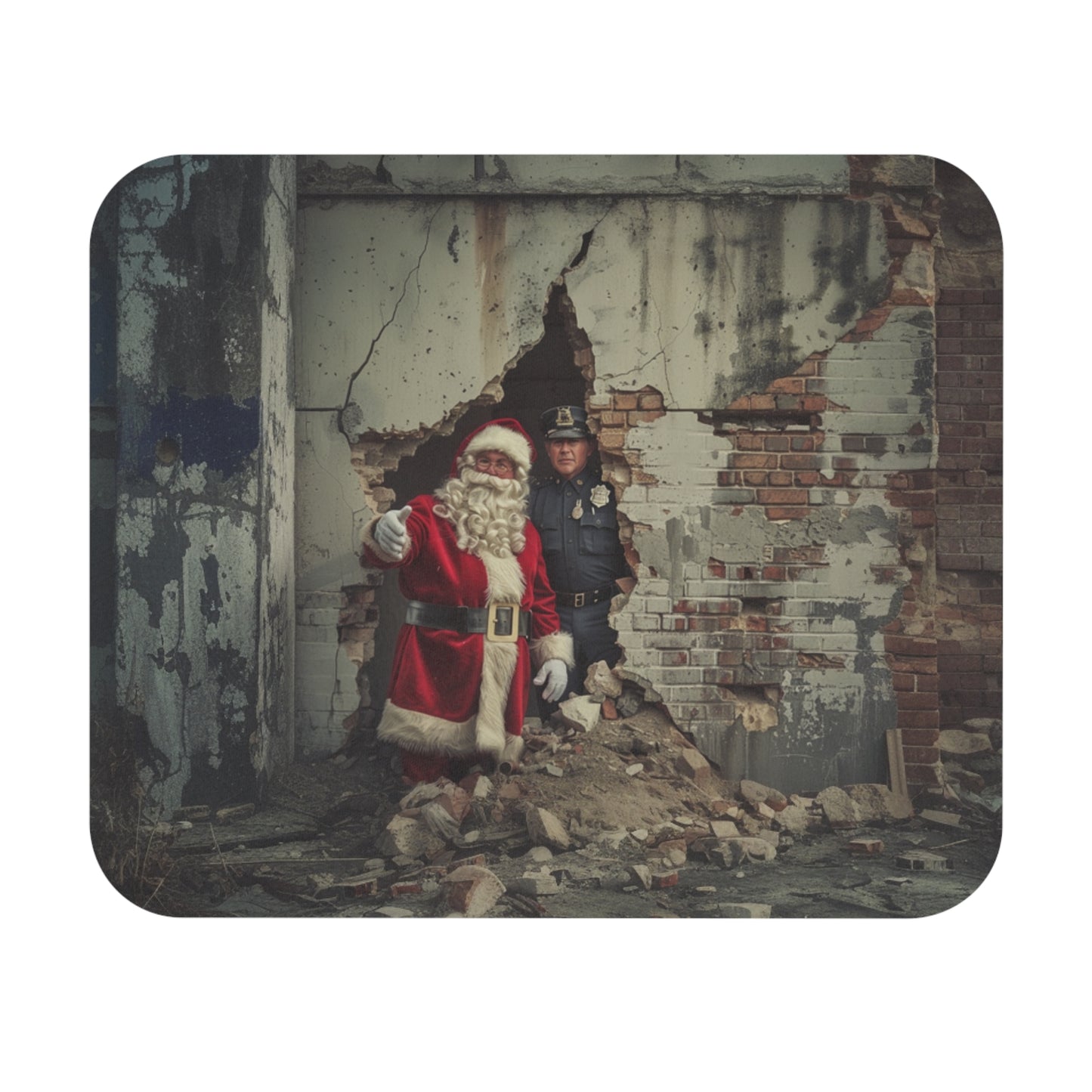 Santa & Officer Mouse Pad