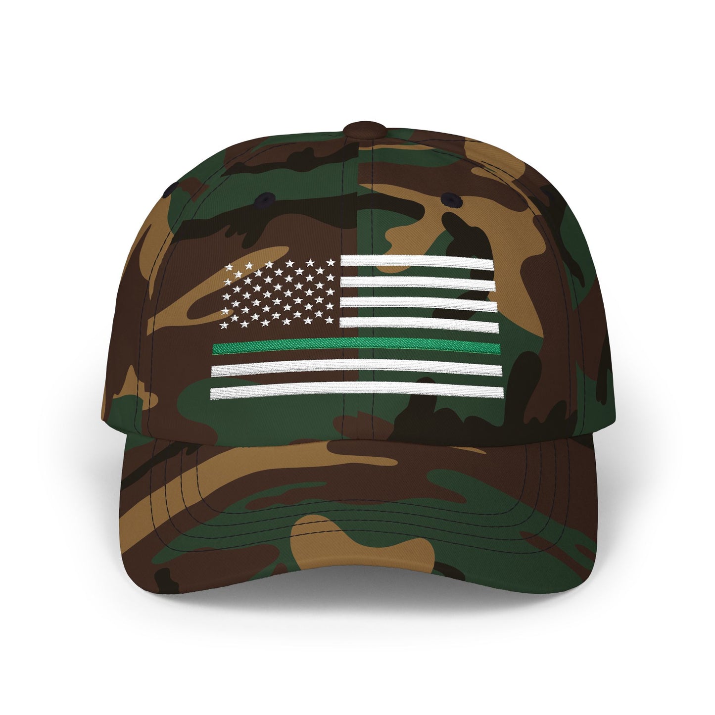 American Flag Green Line Baseball Cap