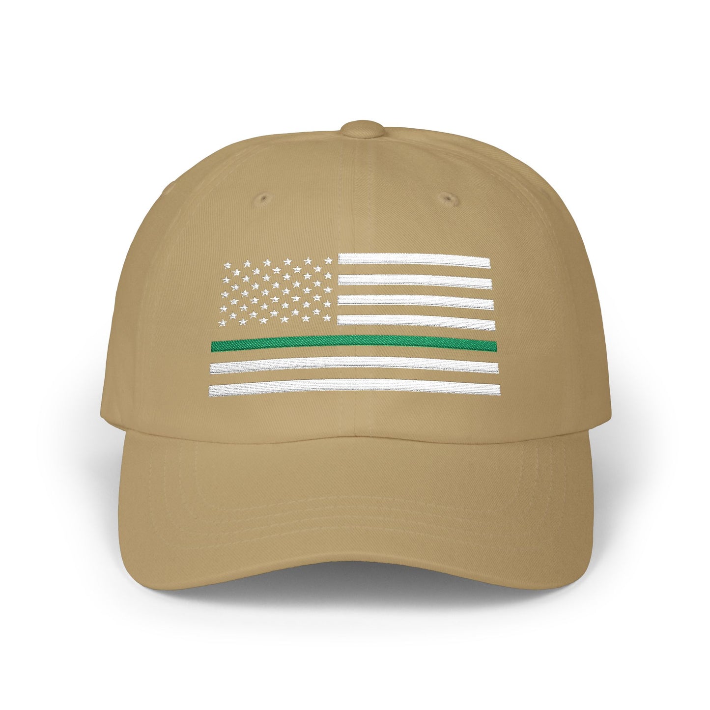 American Flag Green Line Baseball Cap