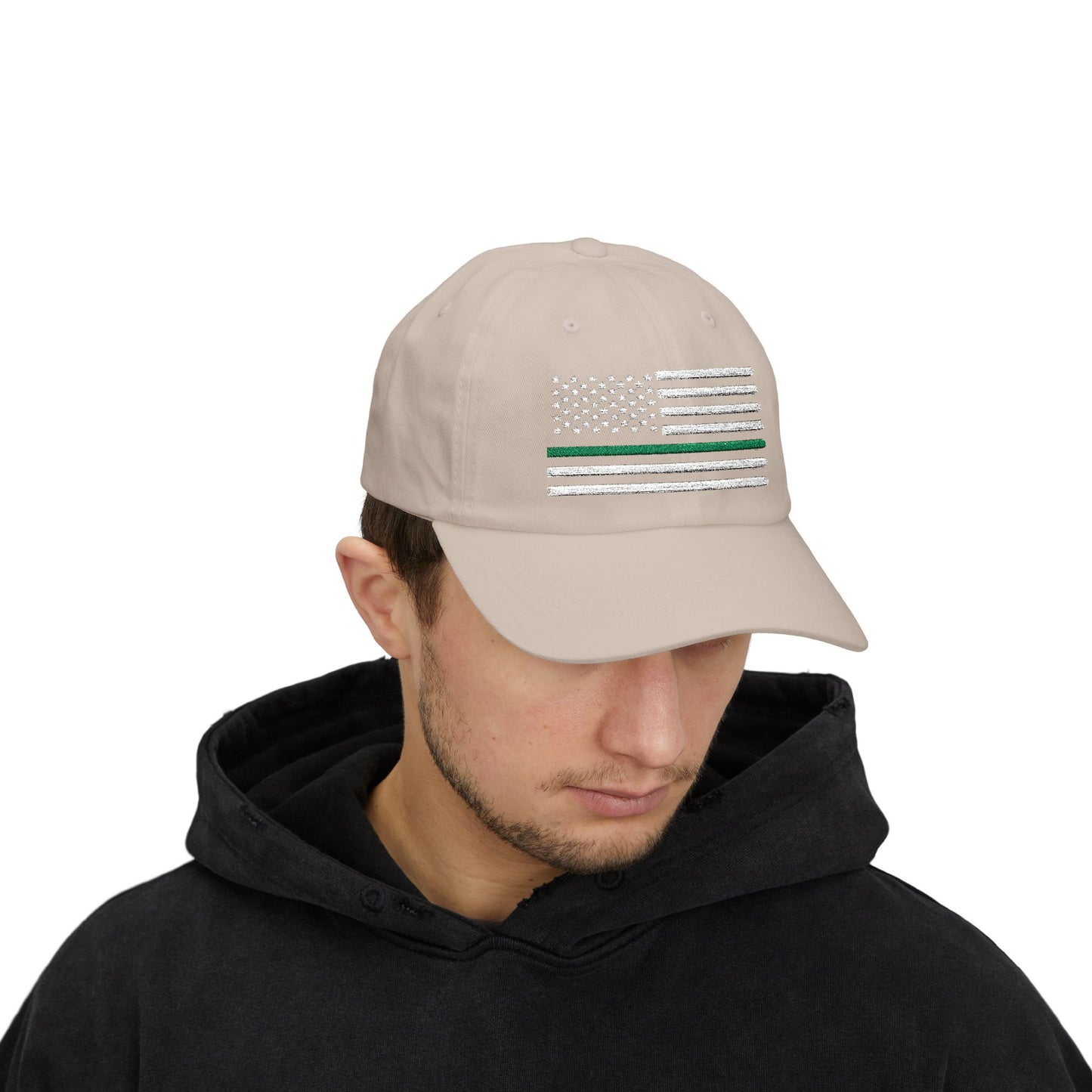 American Flag Green Line Baseball Cap
