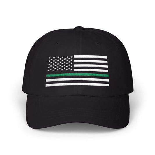 American Flag Green Line Baseball Cap