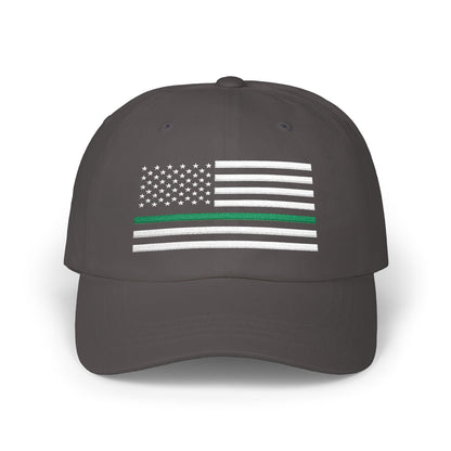 American Flag Green Line Baseball Cap