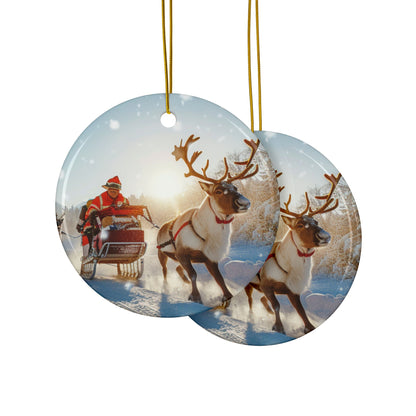 Reindeer Pulling Firefighter