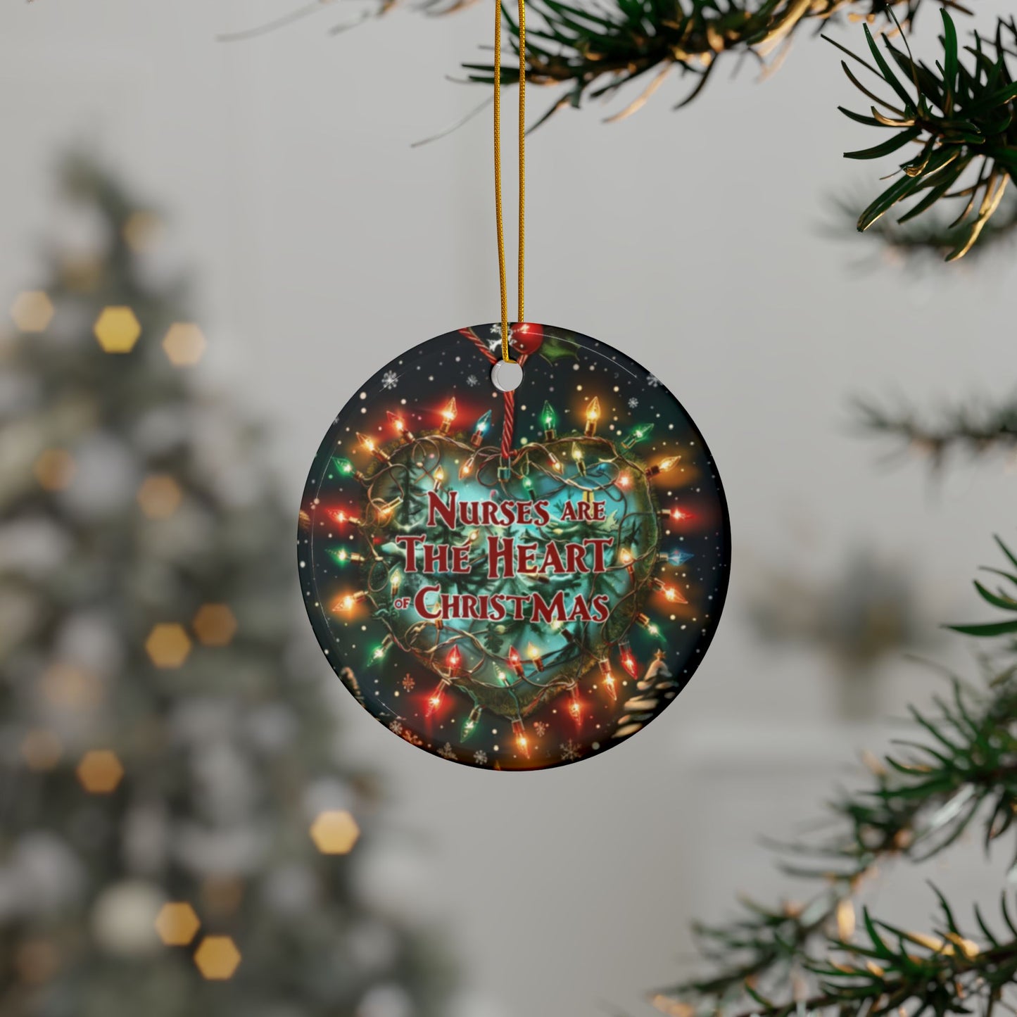 Nurses are the Heart of Christmas Ornament