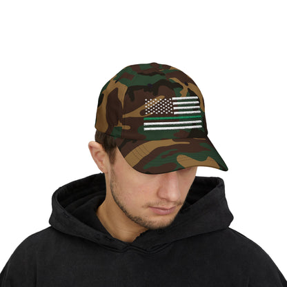 American Flag Green Line Baseball Cap