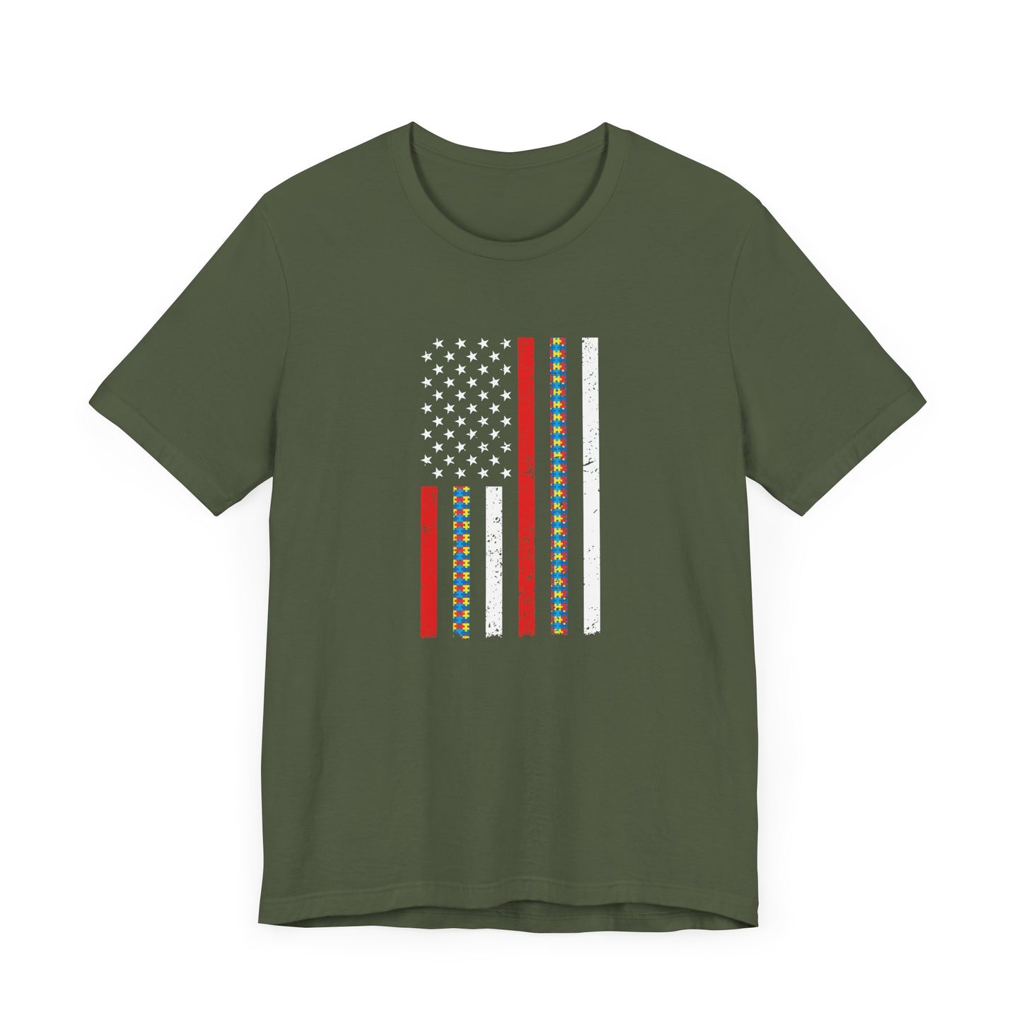 Autism American Firefighter Flag T-Shirt