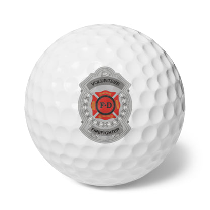 Volunteer Firefighter Badge Golf Balls - 6 Pack