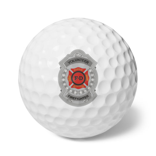 Volunteer Firefighter Badge Golf Balls - 6 Pack