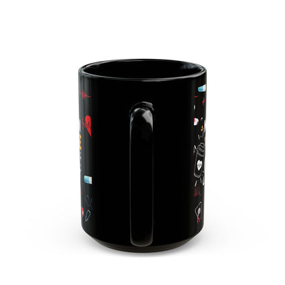 Messy Bun Black Mug