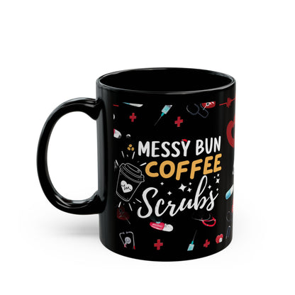 Messy Bun Black Mug