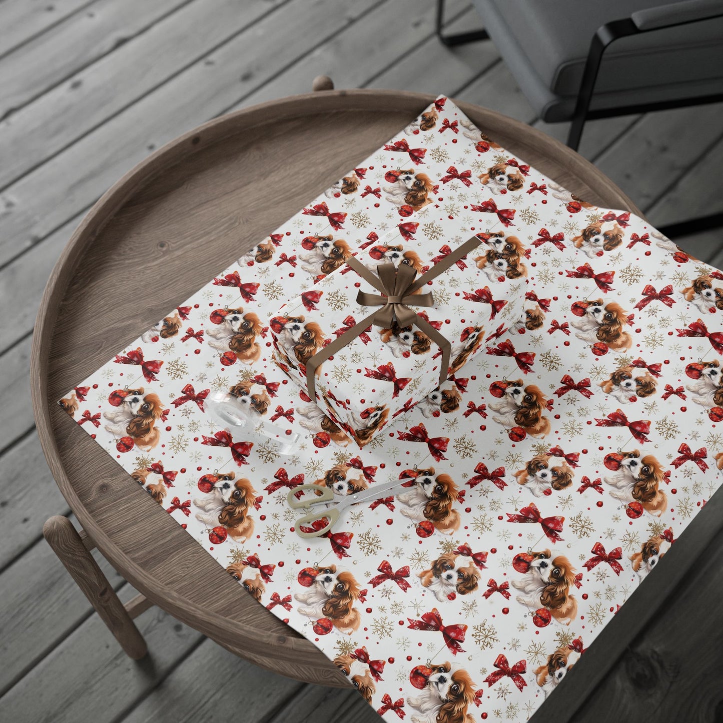 Dog with Bows Wrapping Paper