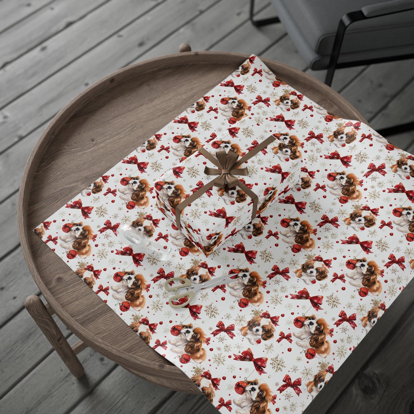 Dog with Bows Wrapping Paper