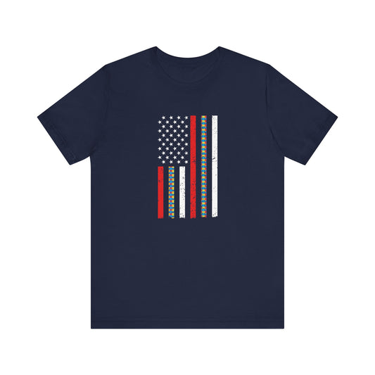 Autism American Firefighter Flag T-Shirt