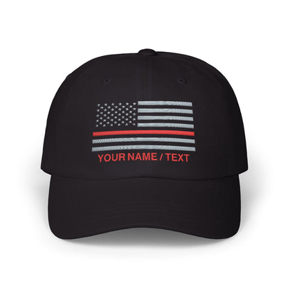 American Flag Custom Red Line Baseball Cap