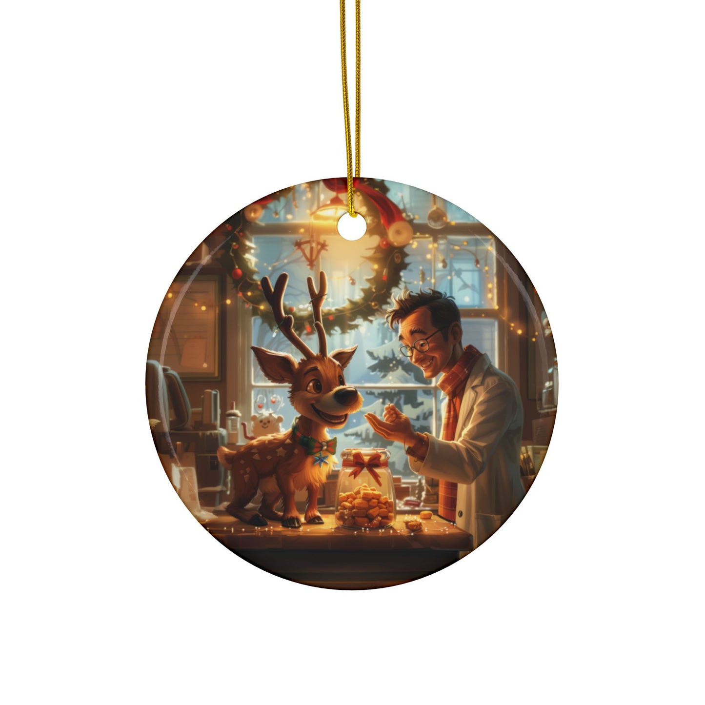 Vet with Baby Reindeer Ornament