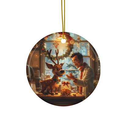 Vet with Baby Reindeer Ornament
