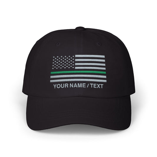 American Flag Custom Green Line Baseball Cap