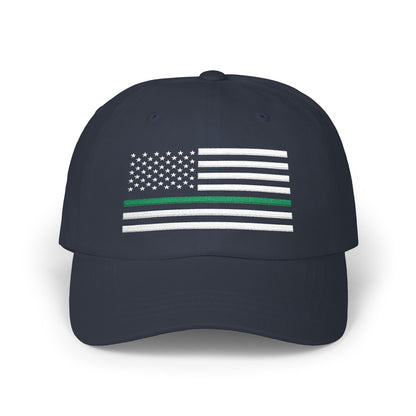 American Flag Green Line Baseball Cap