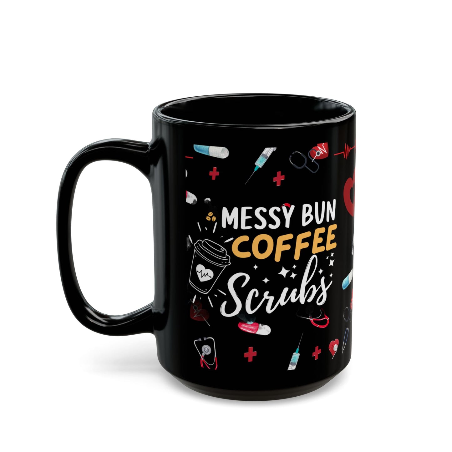 Messy Bun Black Mug