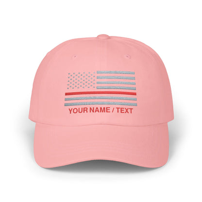 American Flag Custom Red Line Baseball Cap
