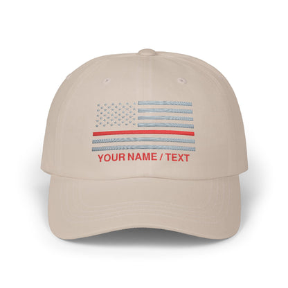 American Flag Custom Red Line Baseball Cap