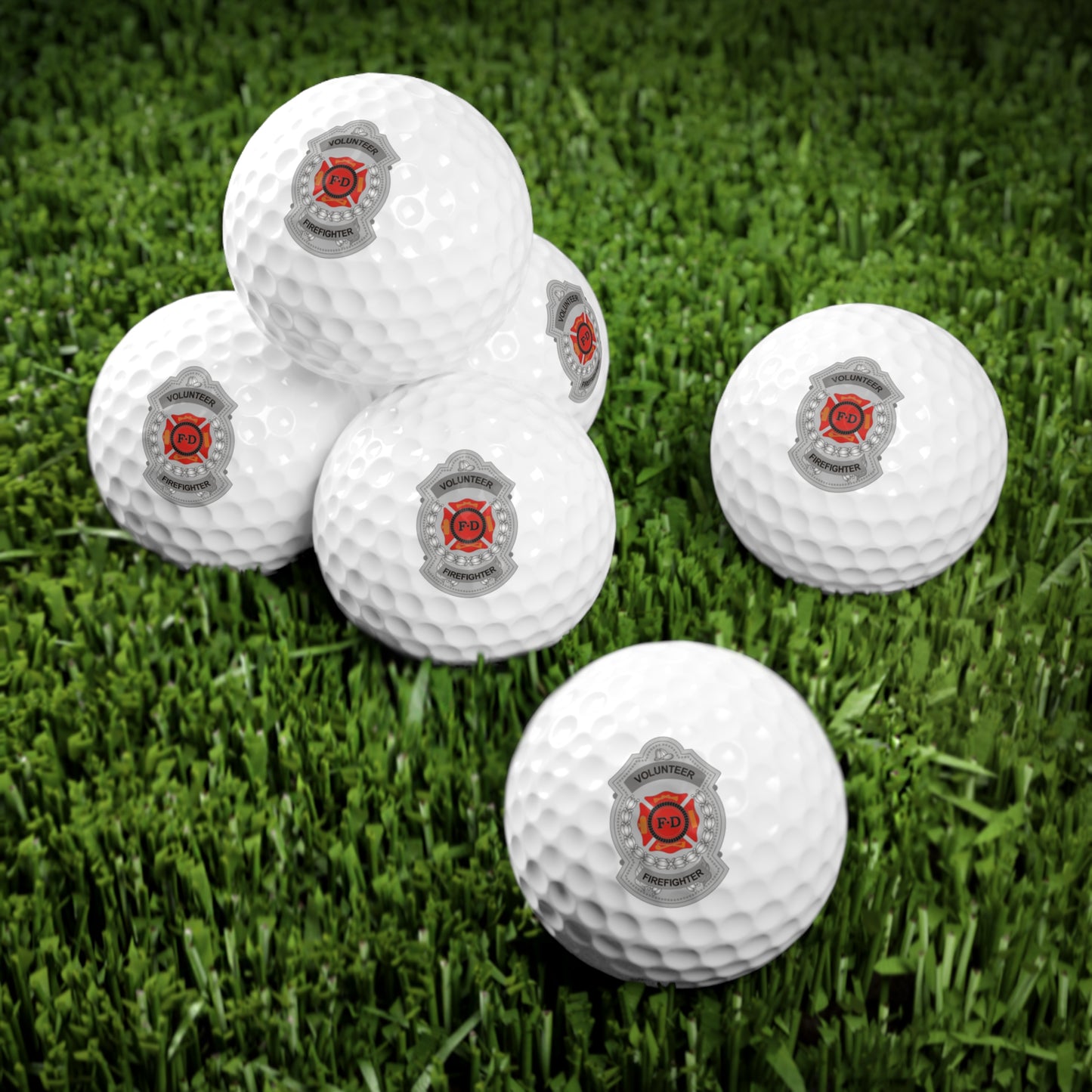 Volunteer Firefighter Badge Golf Balls - 6 Pack