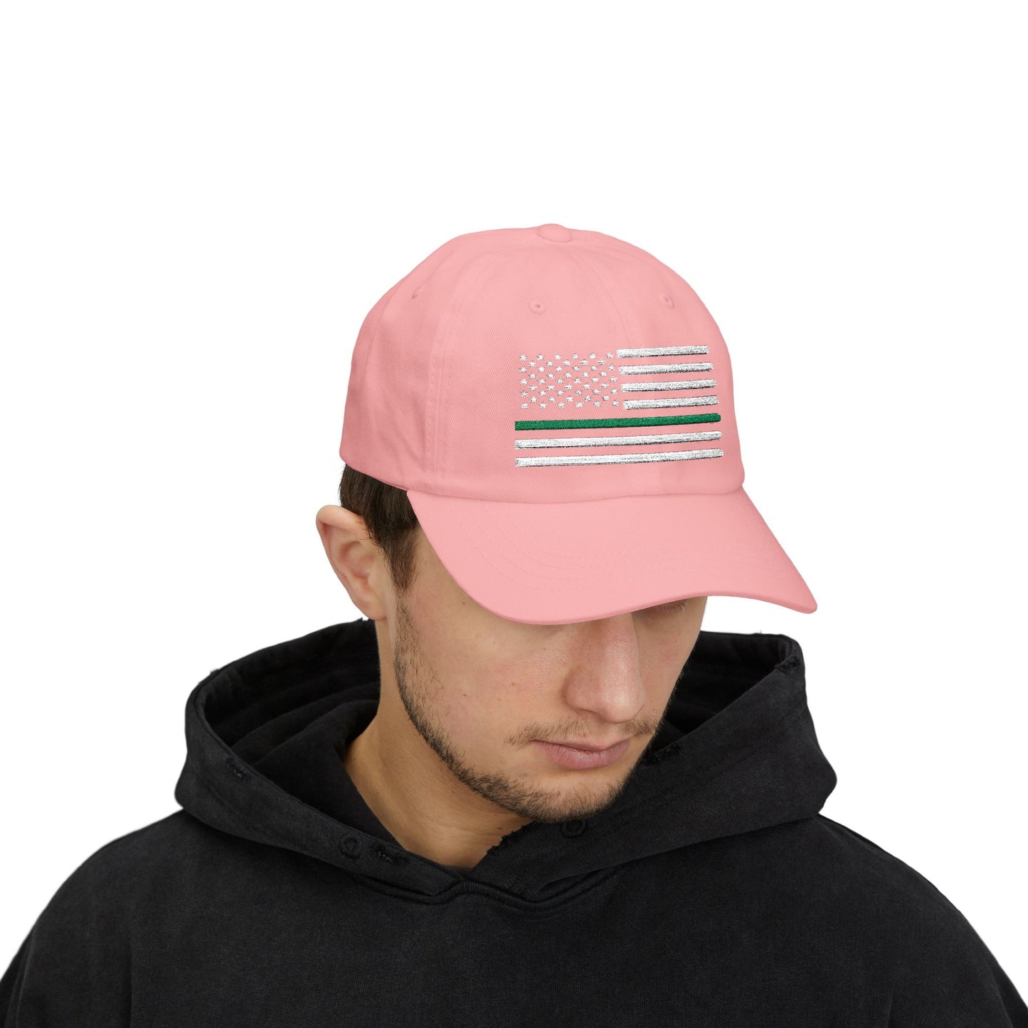 American Flag Green Line Baseball Cap