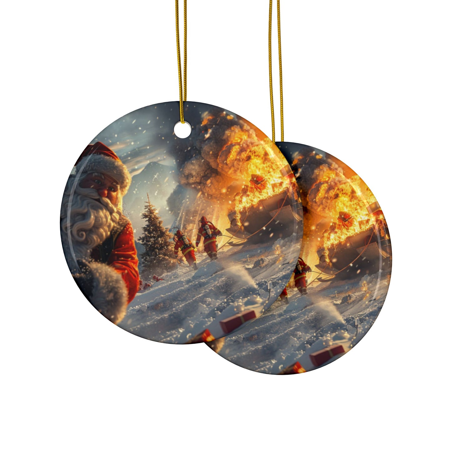 Santa Sleigh on Fire