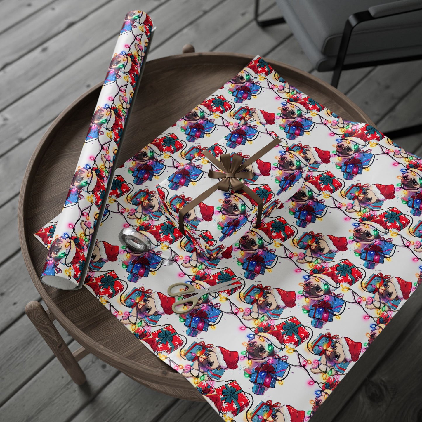 Christmas Pug Wrapping Paper