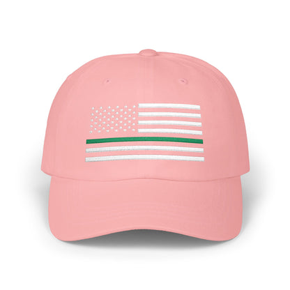 American Flag Green Line Baseball Cap