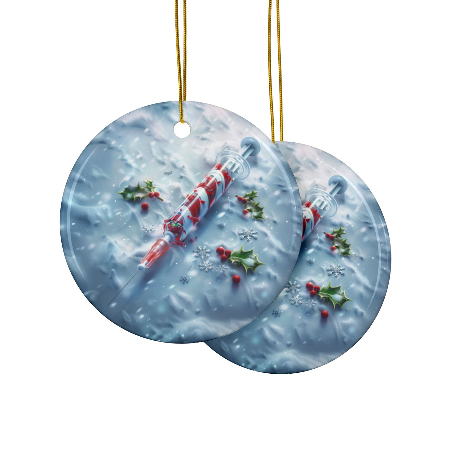 Candy Cane Syringe Ornament