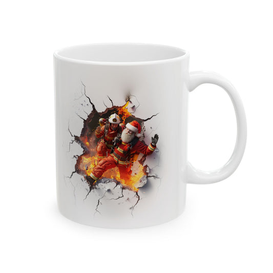 Firefighter and Santa Mug