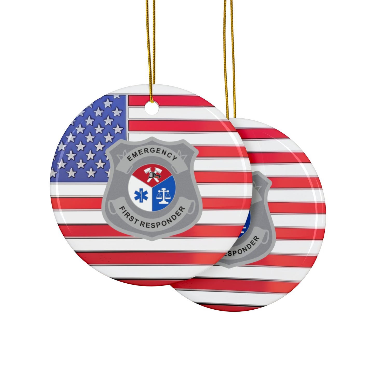 Patriotic First Responder Badge Ornament