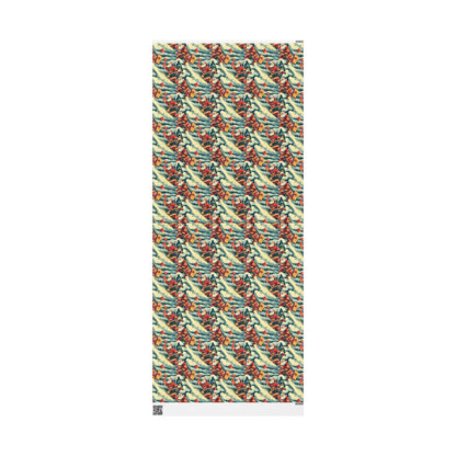 Fire Santa Climbing Wrapping Paper