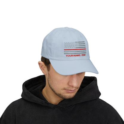 American Flag Custom Red Line Baseball Cap