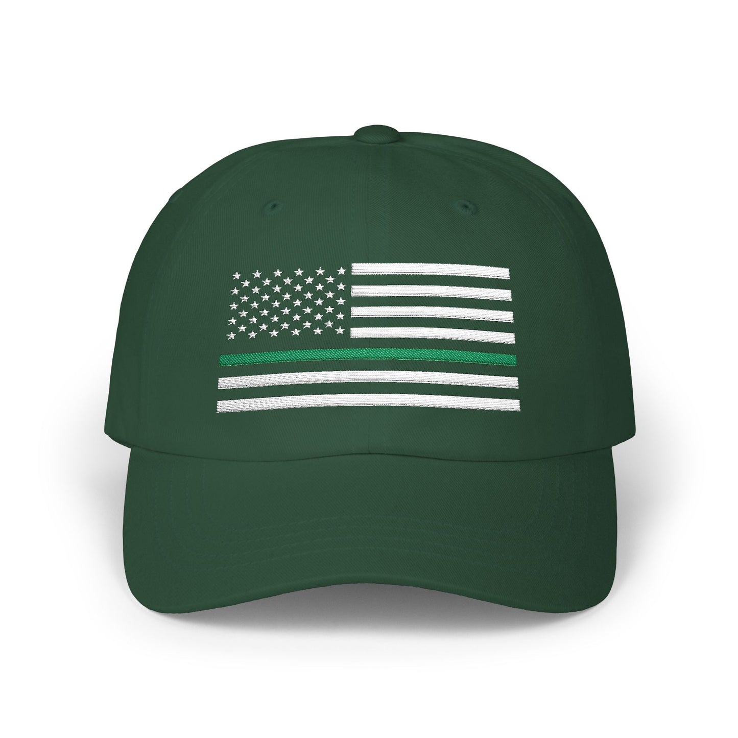 American Flag Green Line Baseball Cap