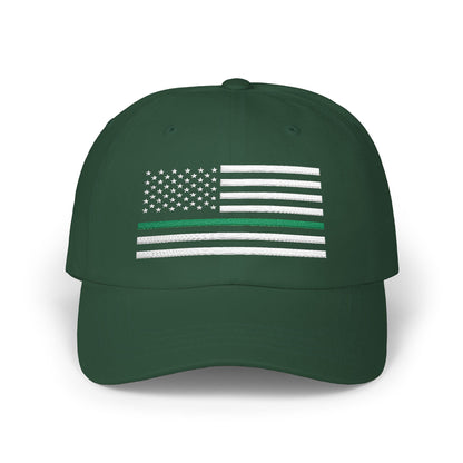 American Flag Green Line Baseball Cap