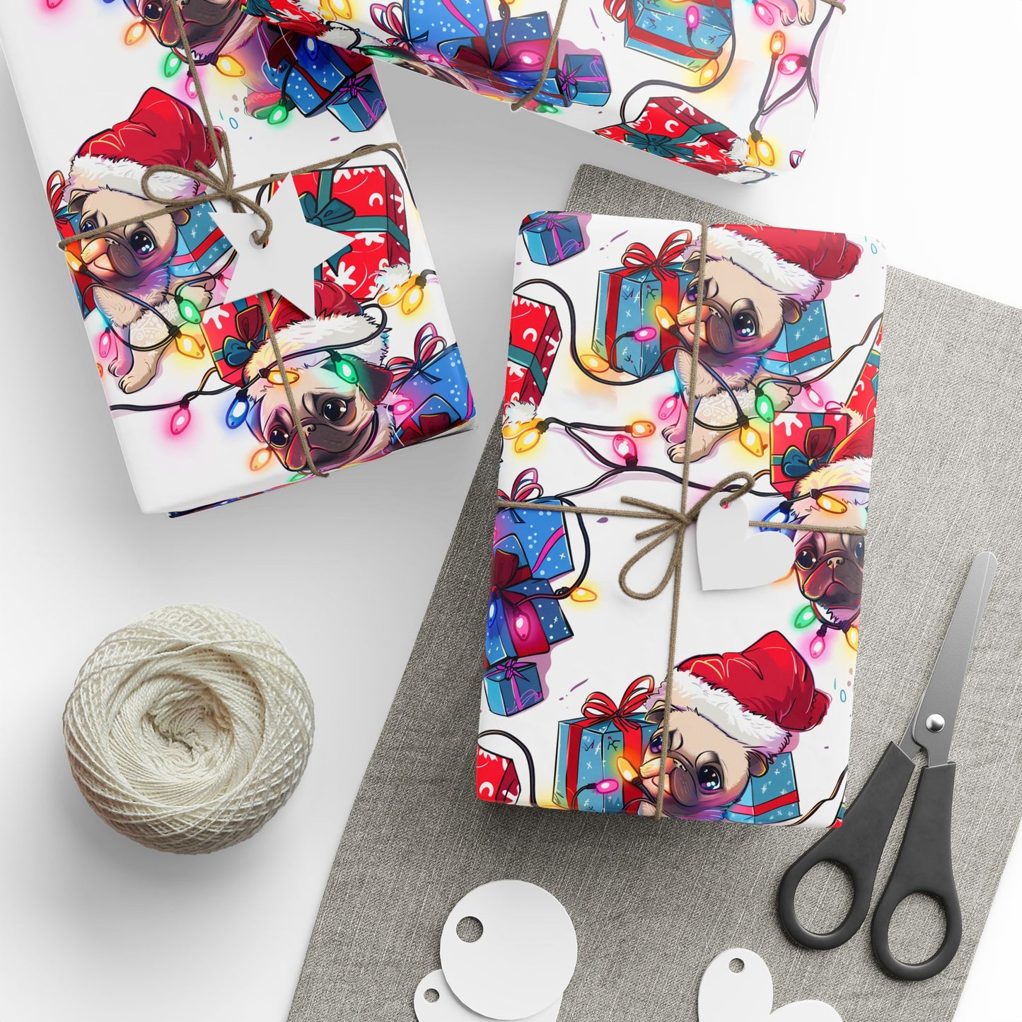 Christmas Pug Wrapping Paper