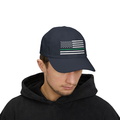 American Flag Green Line Baseball Cap