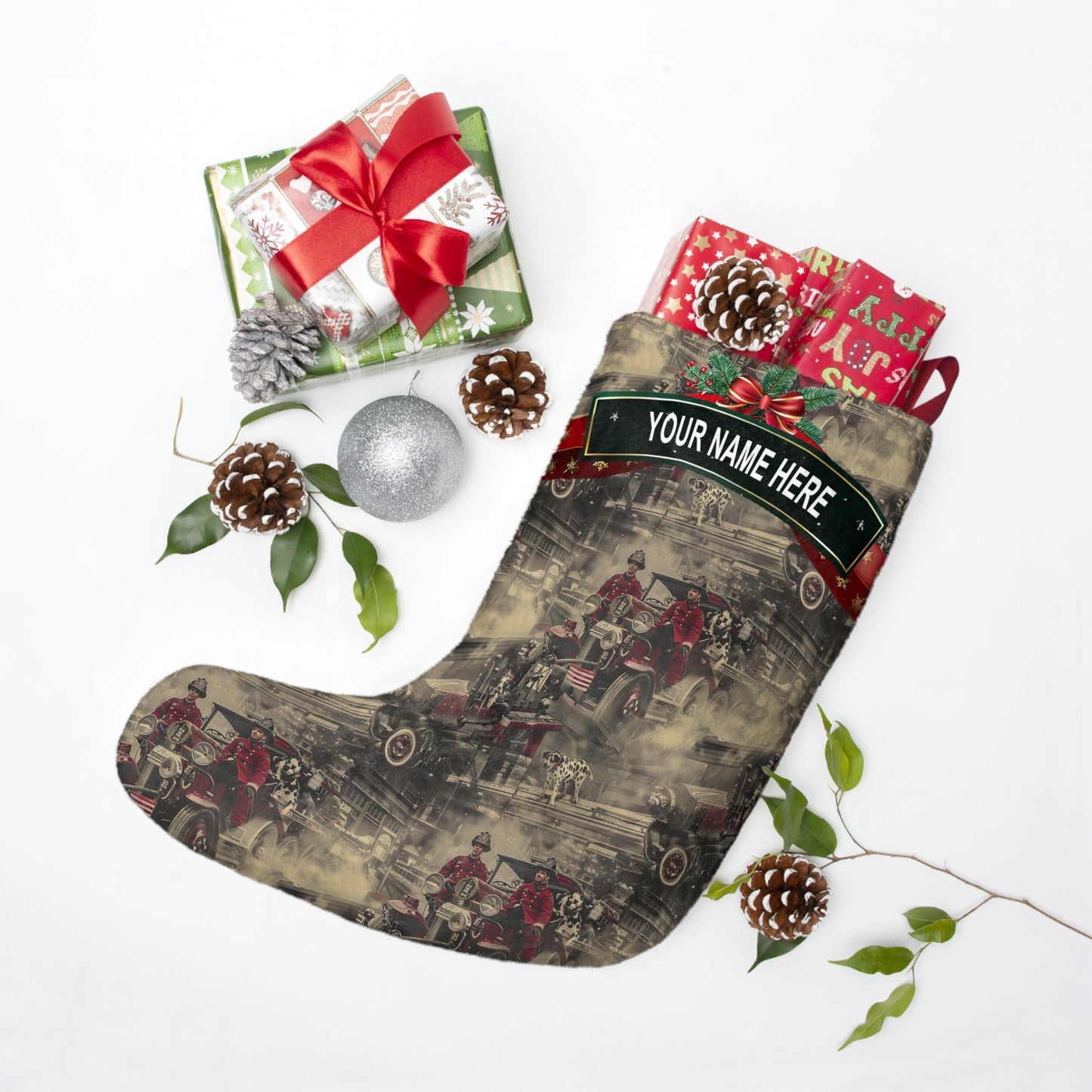 Vintage Firefighters Stocking