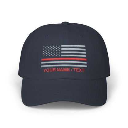 American Flag Custom Red Line Baseball Cap