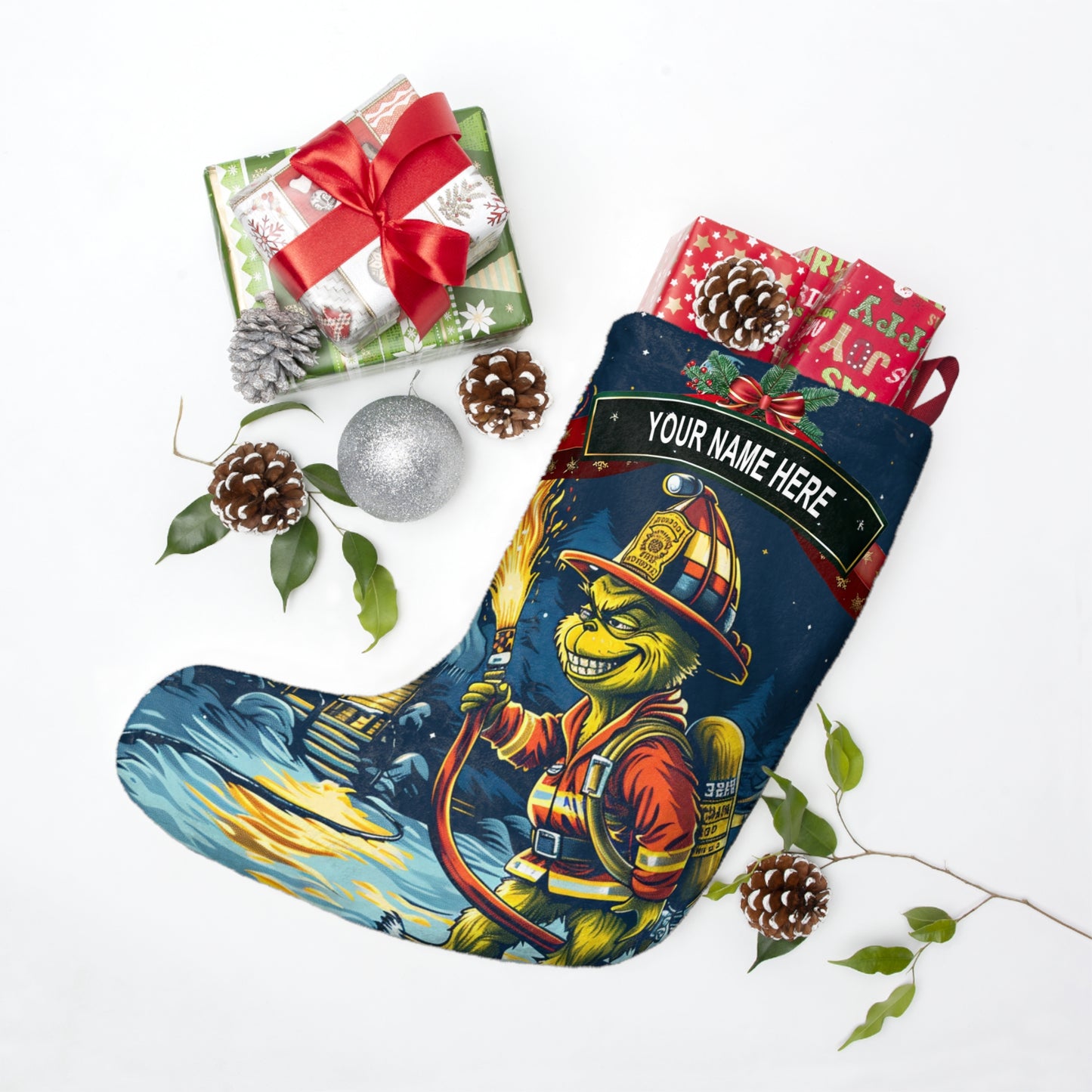 Mean Green Firefighter Stocking