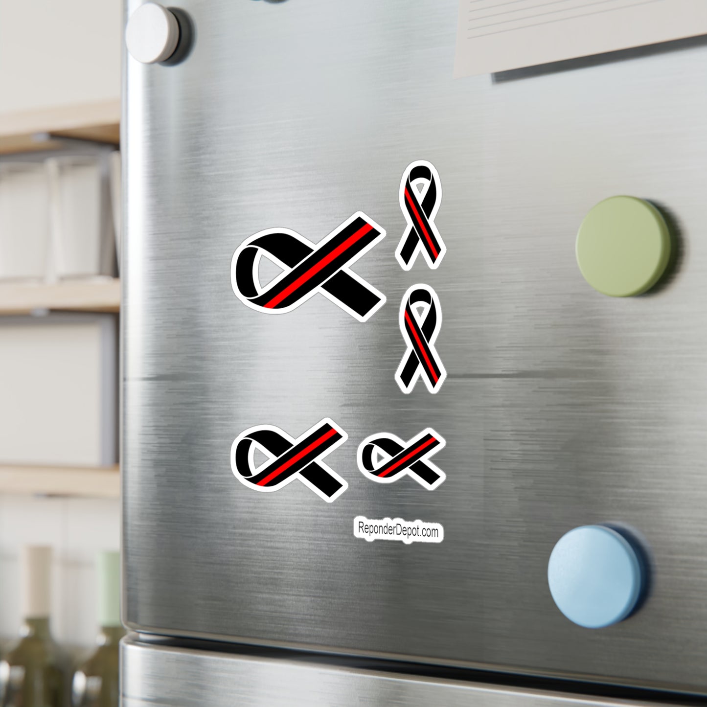 Red Line Ribbon Decal Set