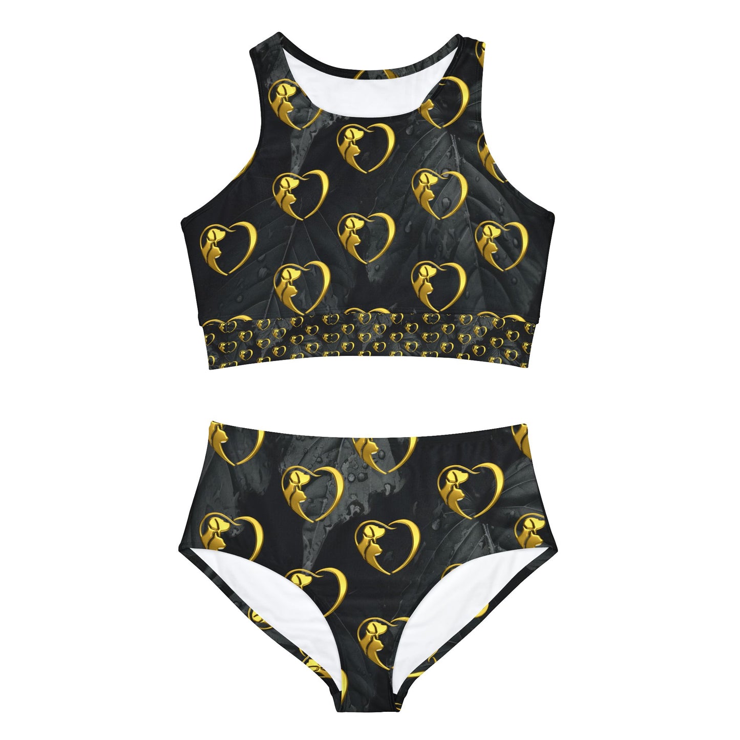 Sporty Bikini - Gold Hearts