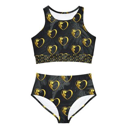 Sporty Bikini - Gold Hearts