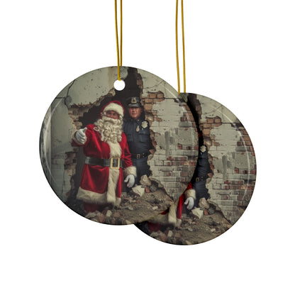 Santa and Officer Ornament