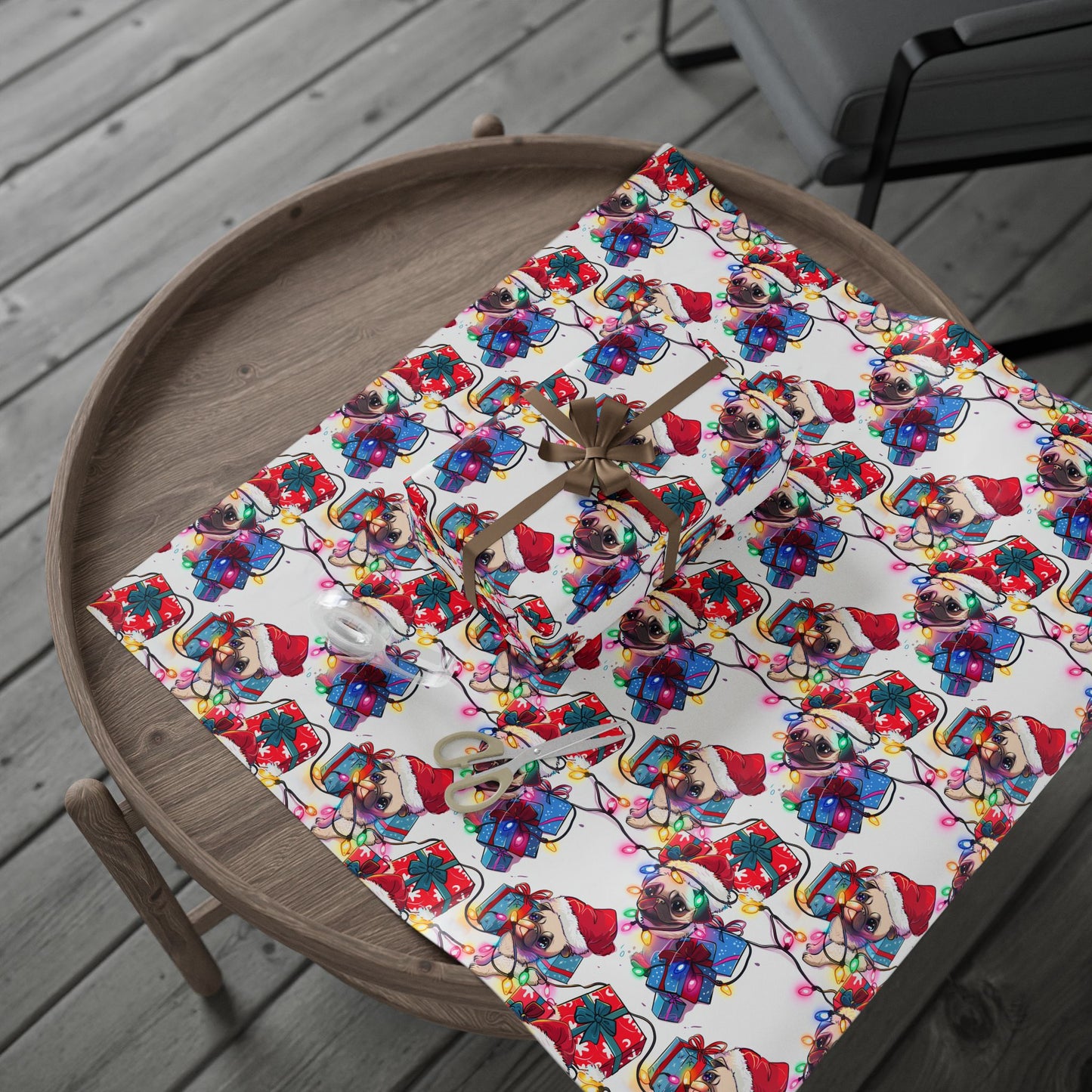 Christmas Pug Wrapping Paper