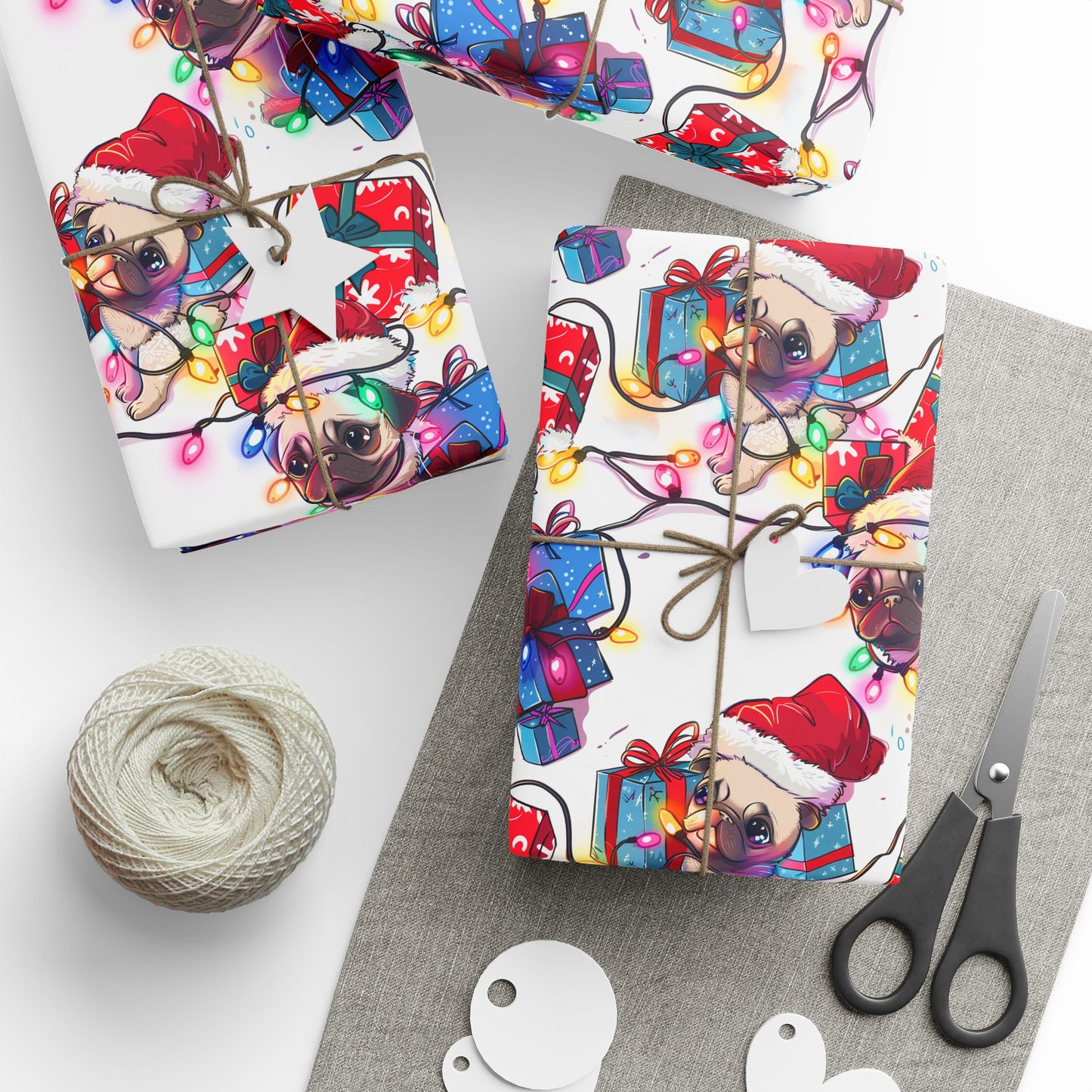 Christmas Pug Wrapping Paper